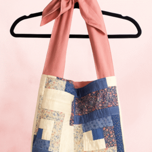Vintage Quilt Repurposed Bow Tote Bag