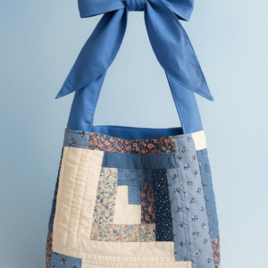 Vintage Quilt Repurposed Bow Tote Bag