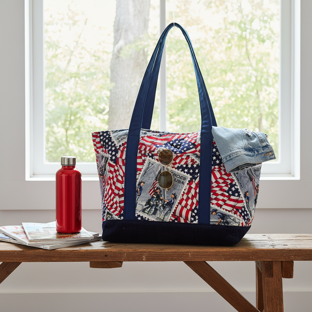 Patriotic Handmade Tote Bag