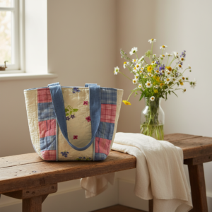 Vintage Repurposed Quilt Tote Bag