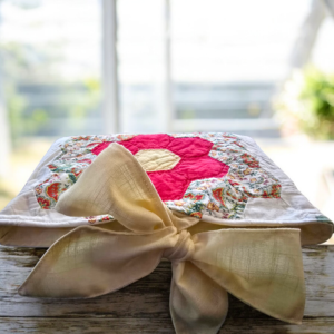 Repurposed Quilt Bow Book Sleeve