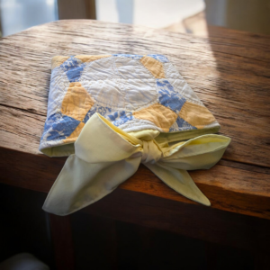 Repurposed Quilt Bow Book Sleeve