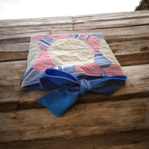 Repurposed Quilt Bow Book Sleeve