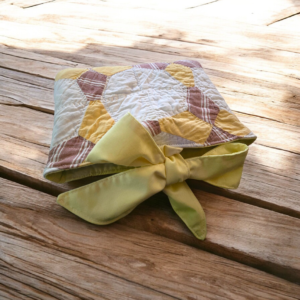 Repurposed Quilt Bow Book Sleeve
