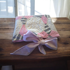 Repurposed Quilt Bow Book Sleeve