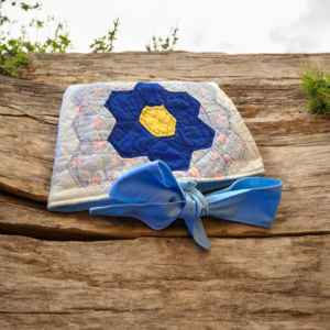Repurposed Quilt Bow Book Sleeve