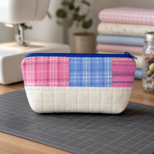 Repurposed Quilt Glasses/Pencil Zipper Bag