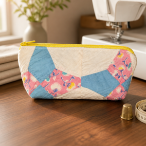 Repurposed Quilt Glasses/Pencil Zipper Bag